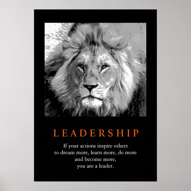 Trendy Motivierend Leadership Lion Poster (Vorne)