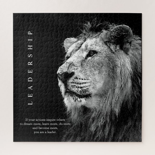 Trendy Motivierend Leadership Lion Puzzle (Vertikal)
