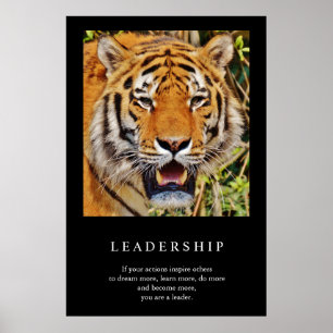 Trendy Motivierend Leadership Tiger Poster