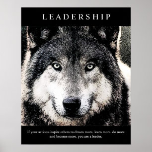 Trendy Motivierend Leadership Wolf Eyes Poster