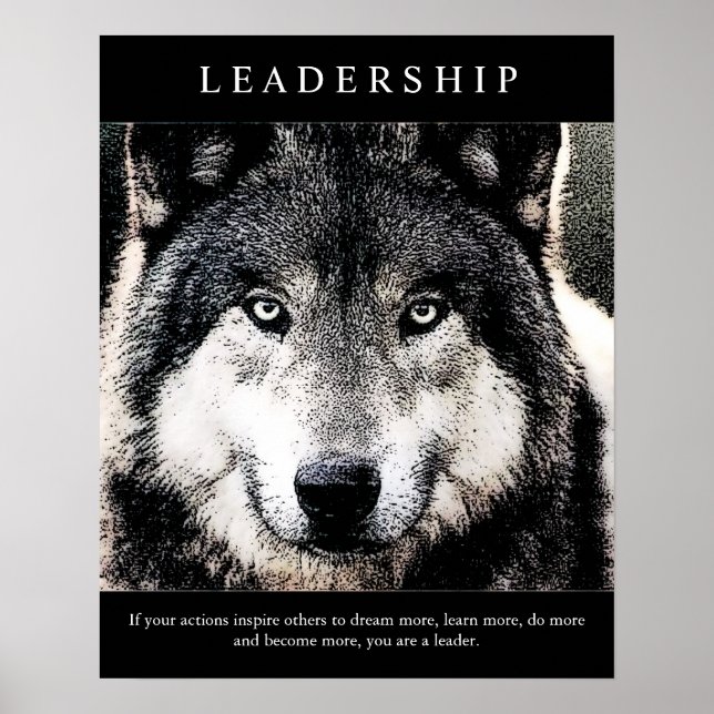 Trendy Motivierend Leadership Wolf Eyes Poster (Vorne)