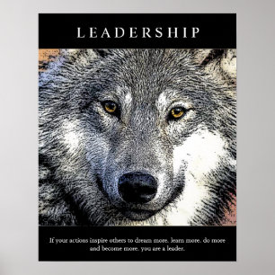 Trendy Motivierend Leadership Wolf Eyes Poster