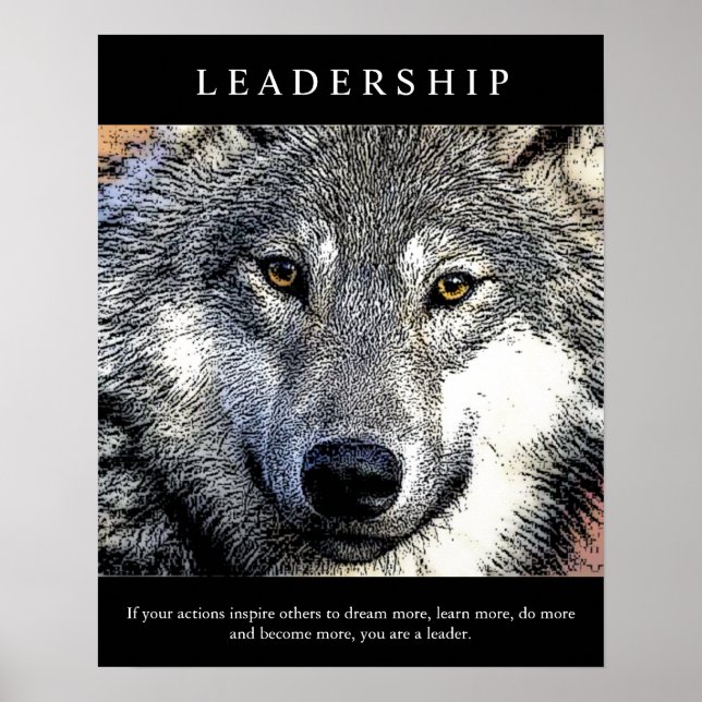 Trendy Motivierend Leadership Wolf Eyes Poster (Vorne)