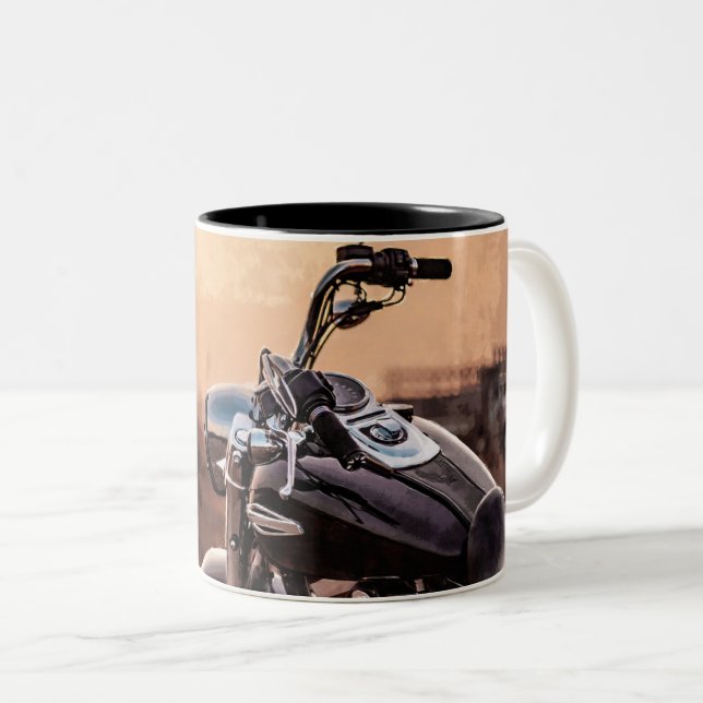 Trendy Motorrad Wrap Zwei-Tone-Kaffee-Tasse Zweifarbige Tasse (VorderseiteRechts)