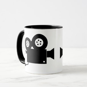TRENDY MOVIE KAMERA IN SCHWARZ UND WEISS TASSE