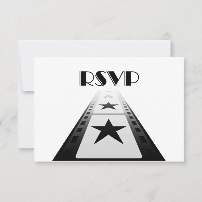 Trendy Movie Themed Wedding Response Card RSVP Karte (Vorderseite)