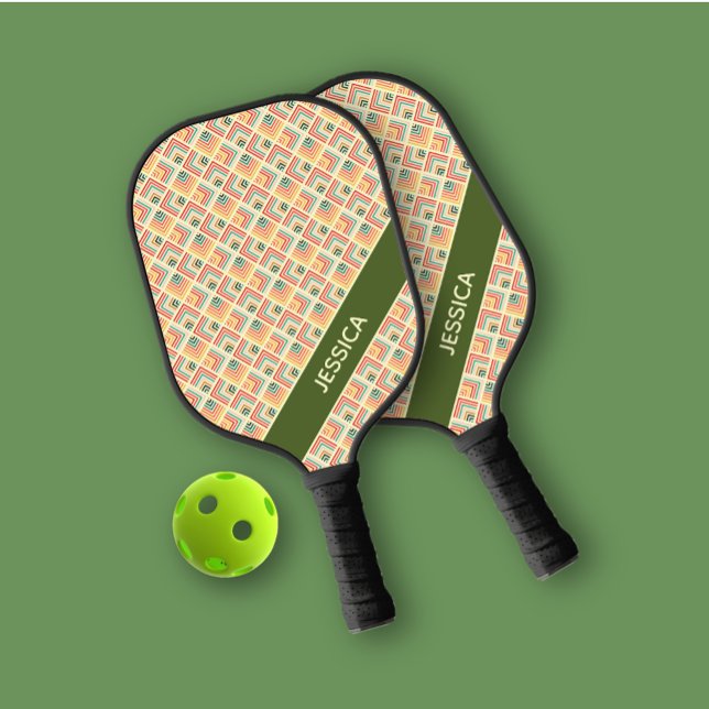 Trendy MultiColor Geometric Muster Green Personal Pickleball Schläger (Von Creator hochgeladen)
