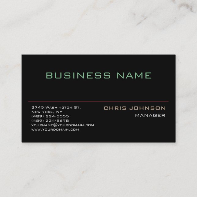 Trendy Multiple Color Rich Black Business Card Visitenkarte (Vorderseite)