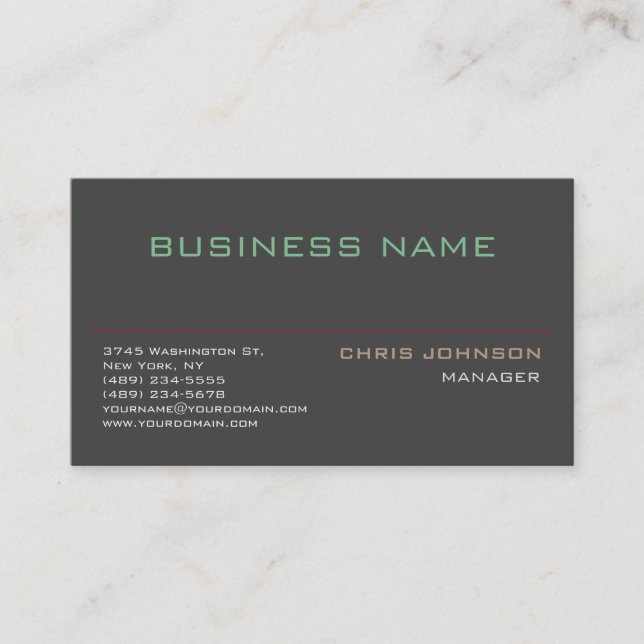 Trendy Multiple Color Rich Gray Business Card Visitenkarte (Vorderseite)