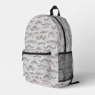 Trendy Mustache Pattern Bedruckter Rucksack
