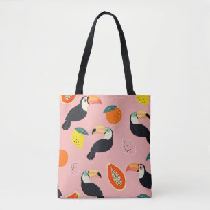 Trendy Muster mit Toucan und abstrakten tropischen