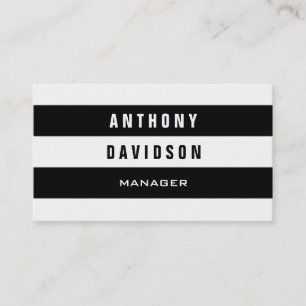 Trendy Muster White Black Striping Business Card Visitenkarte