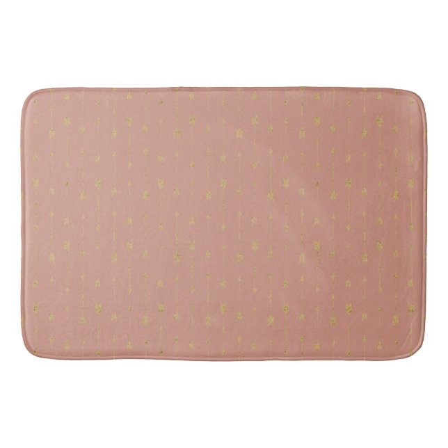 Trendy Mute Clay & Gold Boho Arrows Bath Mat Badematte (Vorderseite)