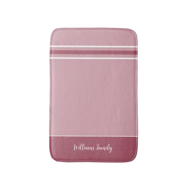 Trendy Mute Pink - Streifen Bath Mat Badematte (Vorderseite Vertikal)