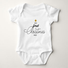 Trendy My First Christmas Script Baby One-Piece Ba Baby Strampler