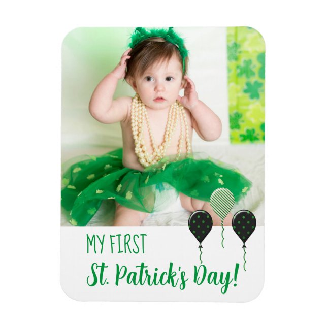 Trendy My First St. Patrick Day Announcement Photo Magnet (Vertikal)