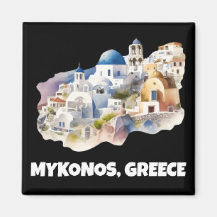 Trendy Mykonos Greece Vintage Travel Magnet