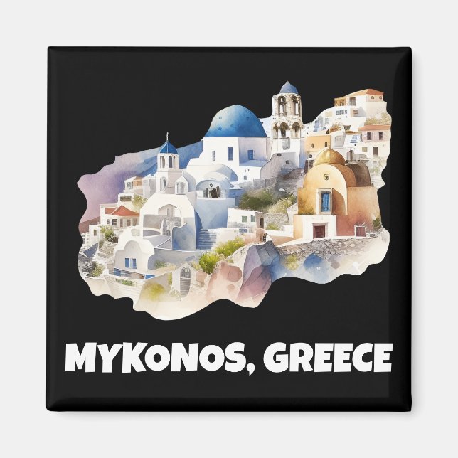 Trendy Mykonos Greece Vintage Travel Magnet (Vorne)