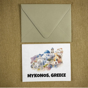 Trendy Mykonos Greece Vintage Travel Postkarte