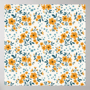 Trendy nahtlose Vintage Blumenmuster. Endlos Poster
