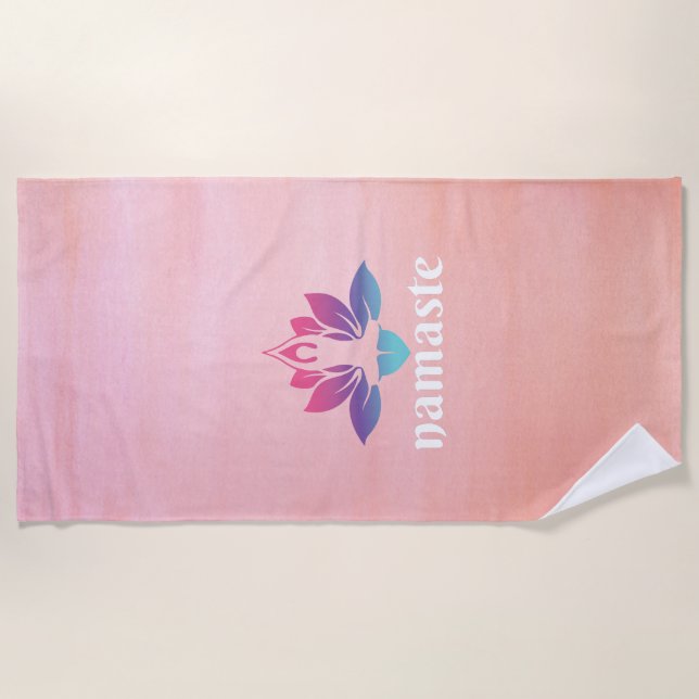 Trendy Namaste Yoga Badetuch (Vorderseite)