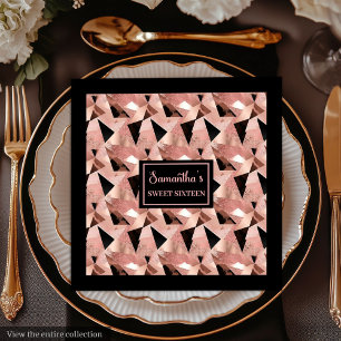 Trendy Napkins Schimmernde Rose Gold & Black Serviette