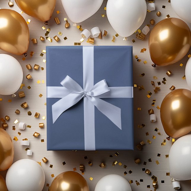 Trendy Natural Blue Wrapping Paper Roll Geschenkpapier (Von Creator hochgeladen)