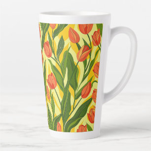 Trendy Nature Floral Garden Summer Pattern Tulip Milchtasse