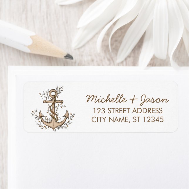 Trendy  Nautical Anchor Wedding Return Address  (Insitu)