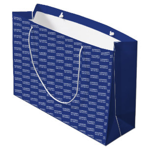 Trendy Navy 30. Geburtstagsname Große Geschenktüte
