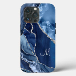 Trendy Navy Blue Agate Marble Geode Glitzer Case-Mate iPhone Hülle