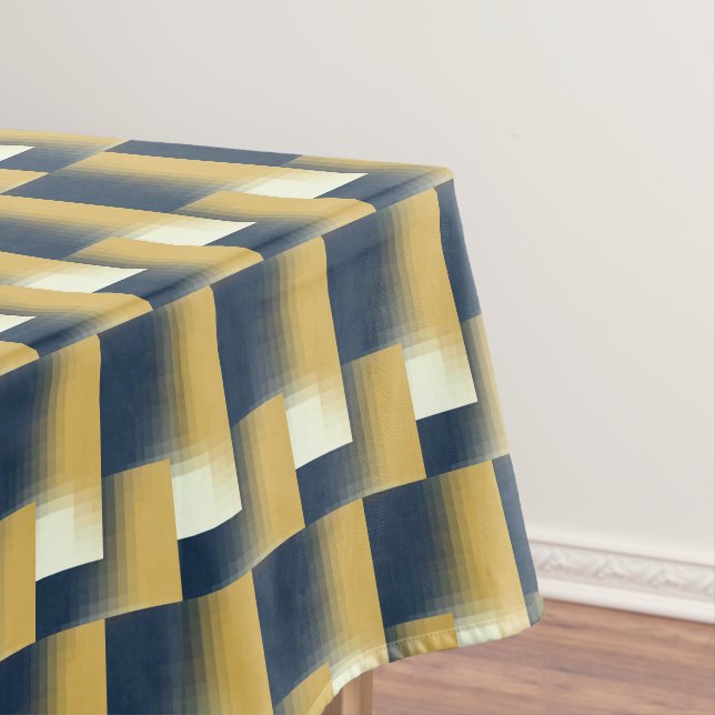 Trendy Navy Blue Mustard Yellow Stilmuster Tischdecke (Beispiel)