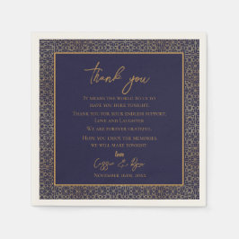 Trendy Navy Gold Design Hochzeit Vielen Dank für I Serviette