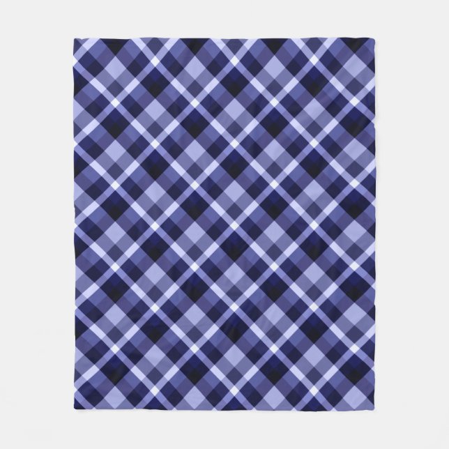 Trendy Navy Kariert Print Medium Fleece Blankon (Vorderseite)