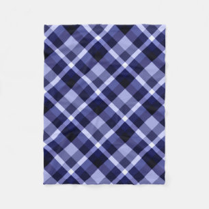 Trendy Navy Kariert Print Small Fleece Blankon