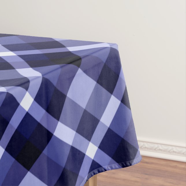 Trendy Navy Kariertes Muster Große Tablette Tischdecke (Beispiel)