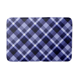 Trendy Navy Kariertes Muster Medium Bath Mat Badematte