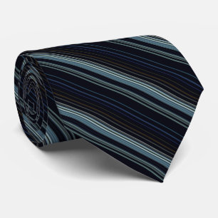 Trendy Navy und Gold Multicolor Stripes Krawatte
