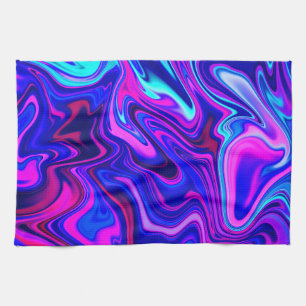 Trendy neblau pink türkis Abstrakt Geschirrtuch