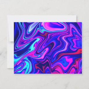 Trendy neblau pink türkis Abstrakt Postkarte