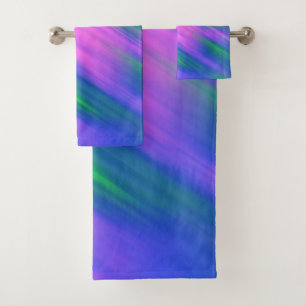 Trendy Neon Bright Blau grün pink Abstrakt Badhandtuch Set