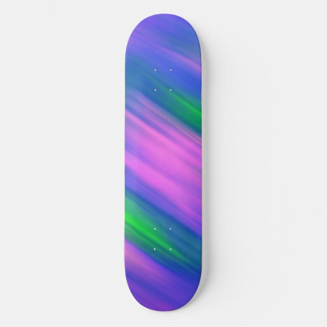 Trendy Neon Bright Blau grün pink Abstrakt Skateboard (Vorderseite)
