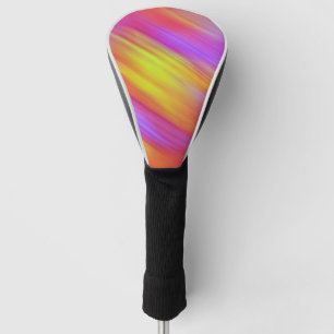 Trendy Neon Bright Red Pink Yellow Abstrakt Golf Headcover
