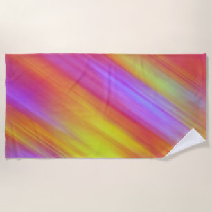 Trendy Neon Bright Red Pink Yellow Abstrakt Strandtuch