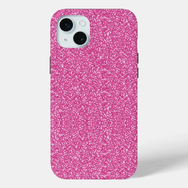 Trendy Neon Hot Pink Glitzer Case-Mate iPhone Hülle (Rückseite)