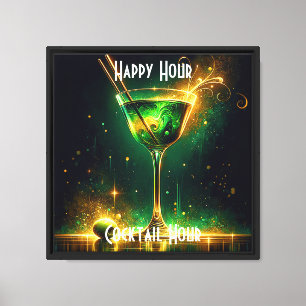 Trendy Neon Party Time Personalisiert Leinwanddruck