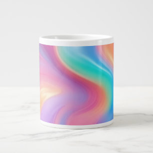 Trendy Neon Pink Blau abstrakte Wellen Jumbo-Tasse