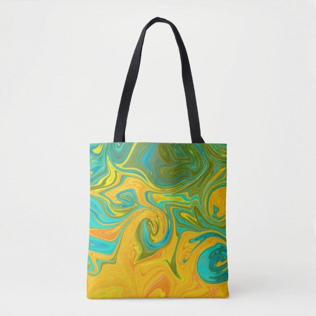 Trendy Neon Yellow Orange Green Abstrakt Swirl (Vorderseite)
