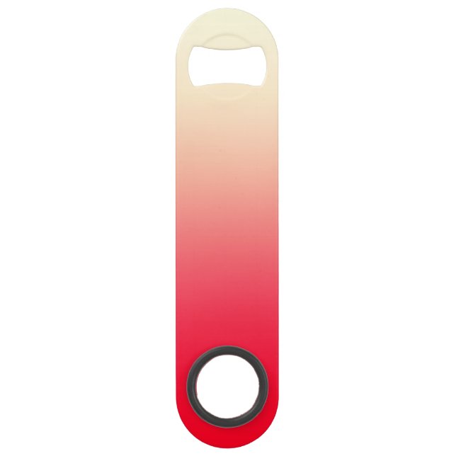 Trendy Neonrot zu Vintager weißer Ombre Steigung Speedflaschenöffner (Vorderseite)