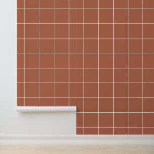 Trendy Neutral Red Brown Clay 6" Grid Tapete